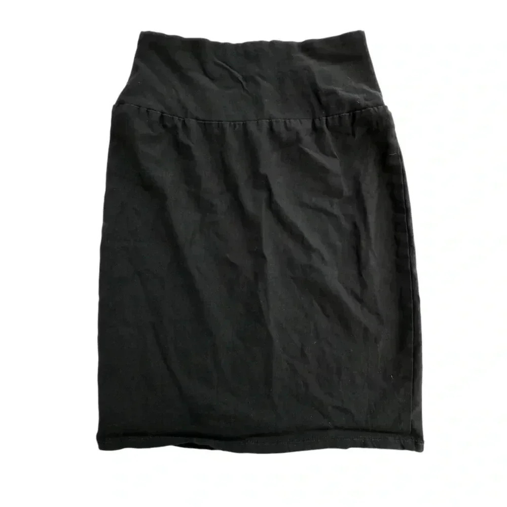 Black Bodycon Business Casual Pencil Skirt with Slit High Waisted Work Office